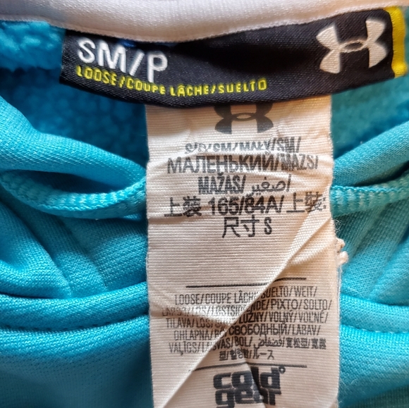 Women's Under Armour hoodie - teal with blue logo on chest. - Picture 2 of 4